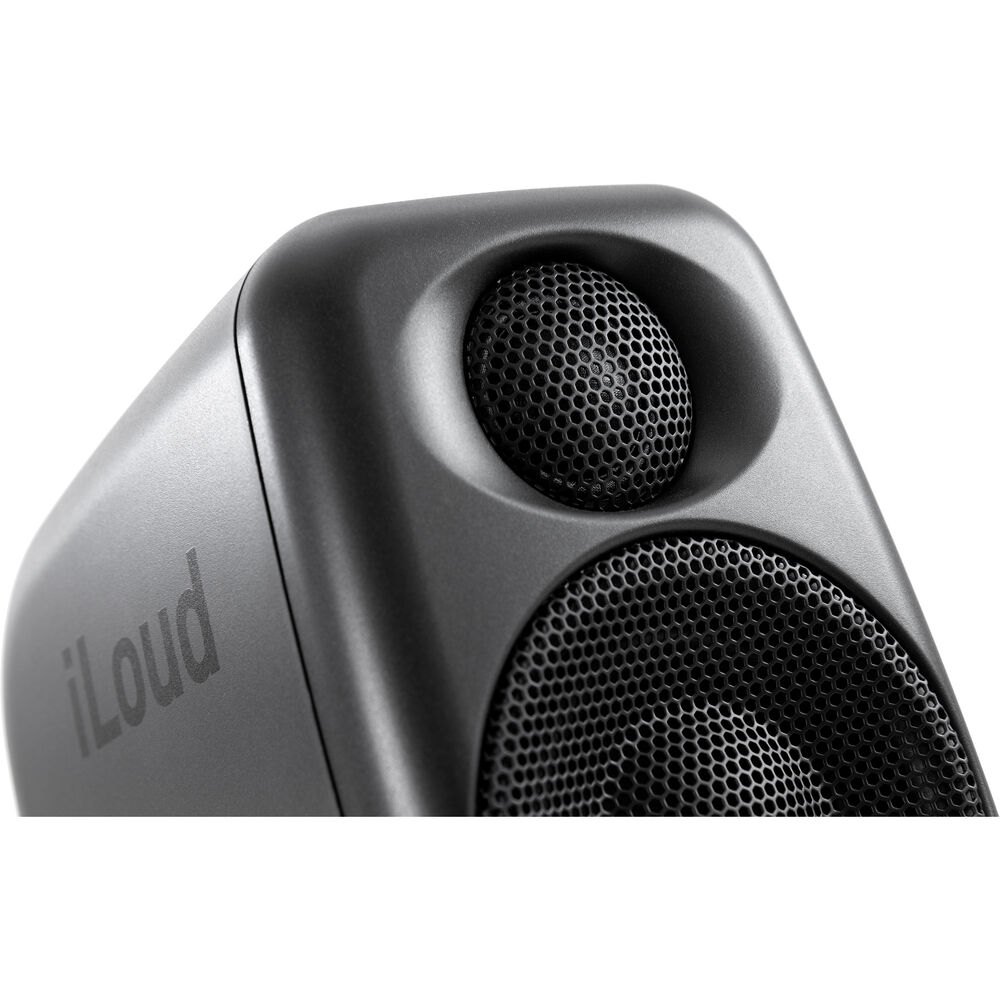 IK Multimedia iLoud Micro Monitor Pro single speaker close up view of top front view