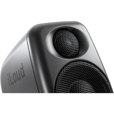 IK Multimedia iLoud Micro Monitor Pro single speaker close up view of top front view