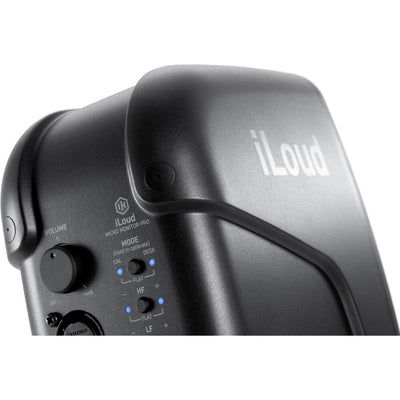 IK Multimedia iLoud Micro Monitor Pro single speaker close up view of top back buttons