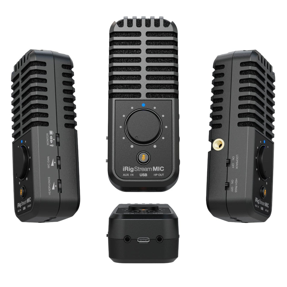 IK Multimedia iRig Stream Mic USB microphone side views