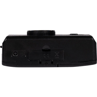 Ilford Sprite 35-II Film Camera in Black with retro design, fixed-focus 31mm lens, built-in flash, and 35mm film compatibility.