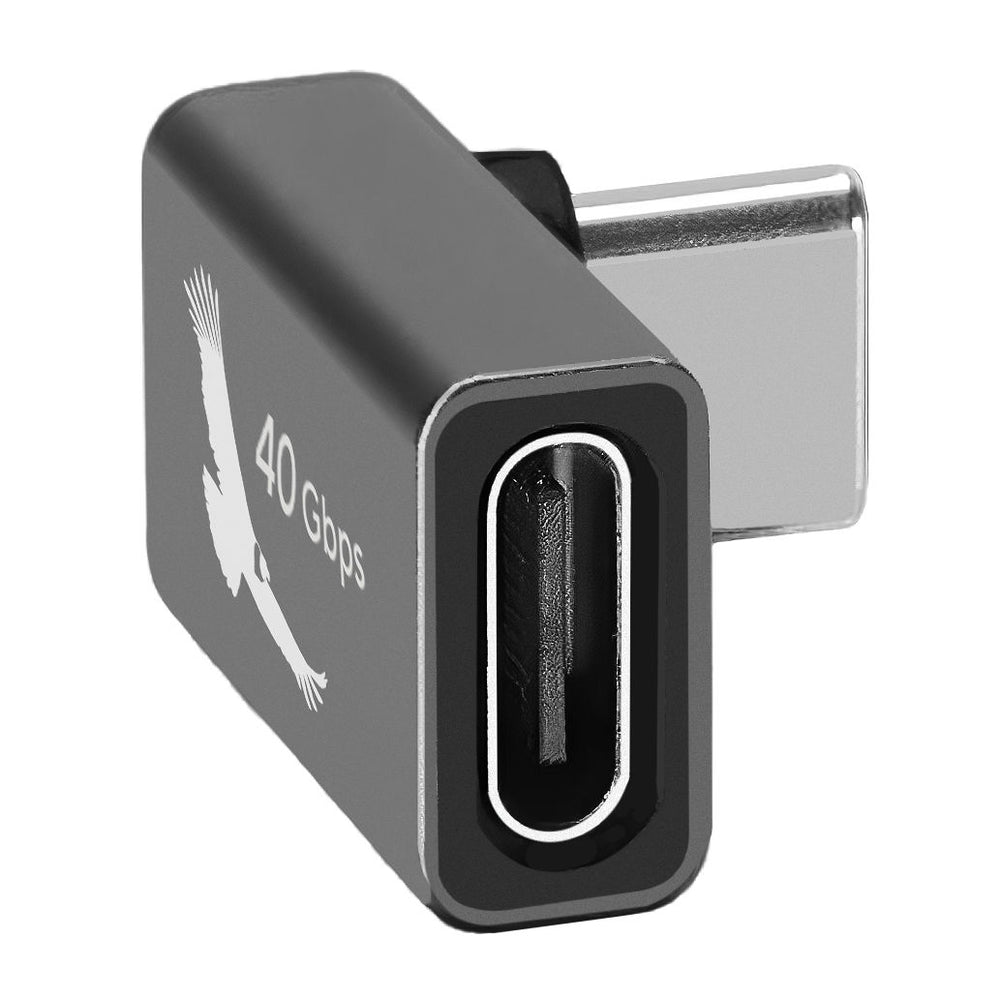 USB-C right angle adaptor with 40Gbps USB 4.0 speed and compact design