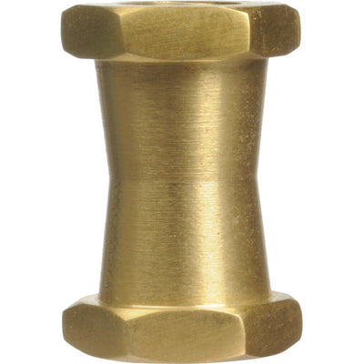 Impact solid-brass short double female stud with 1/4-20 and 3/8-16 threads for Super Clamps