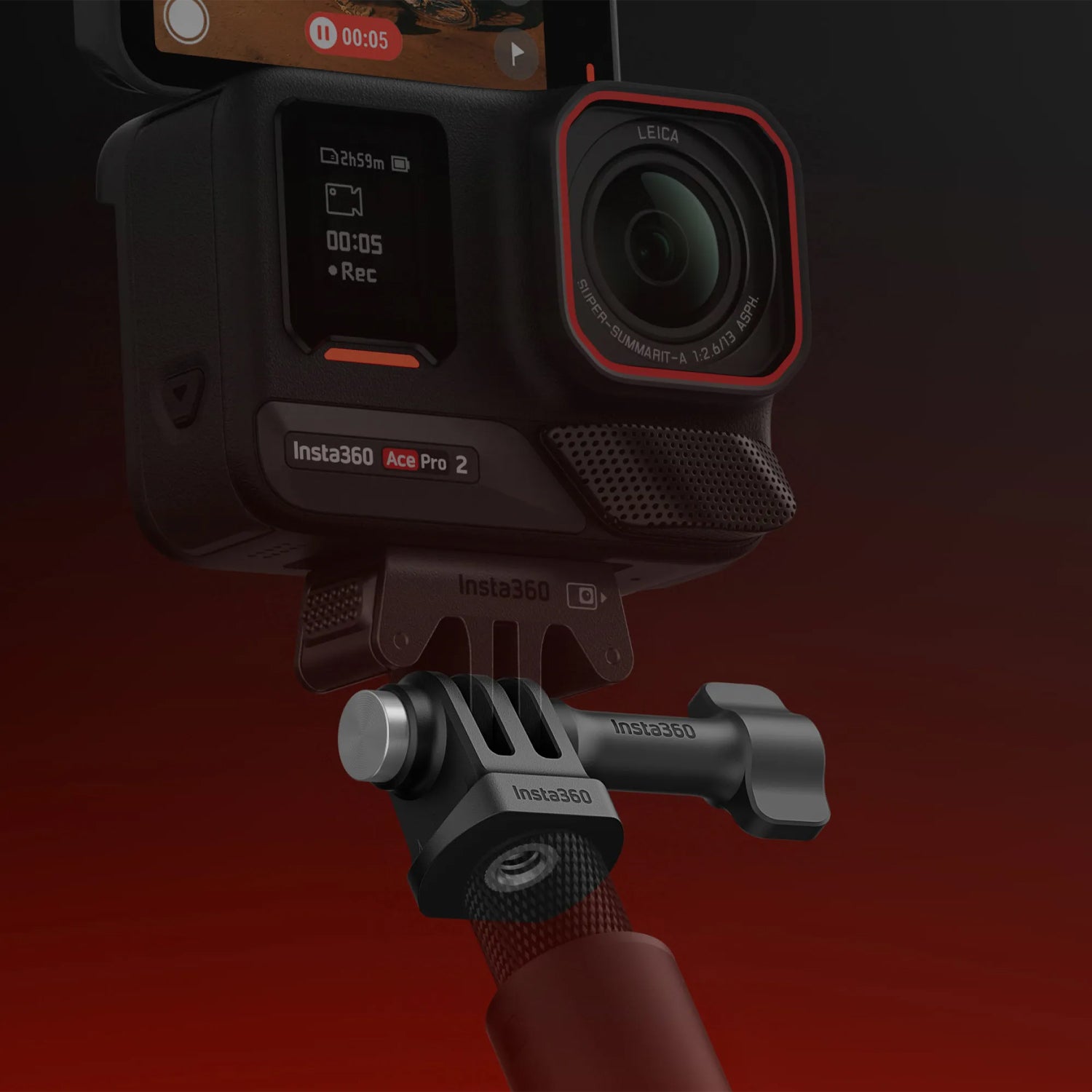 Insta360 3 prong to 1/4 20 thread adaptor with thumb screw
