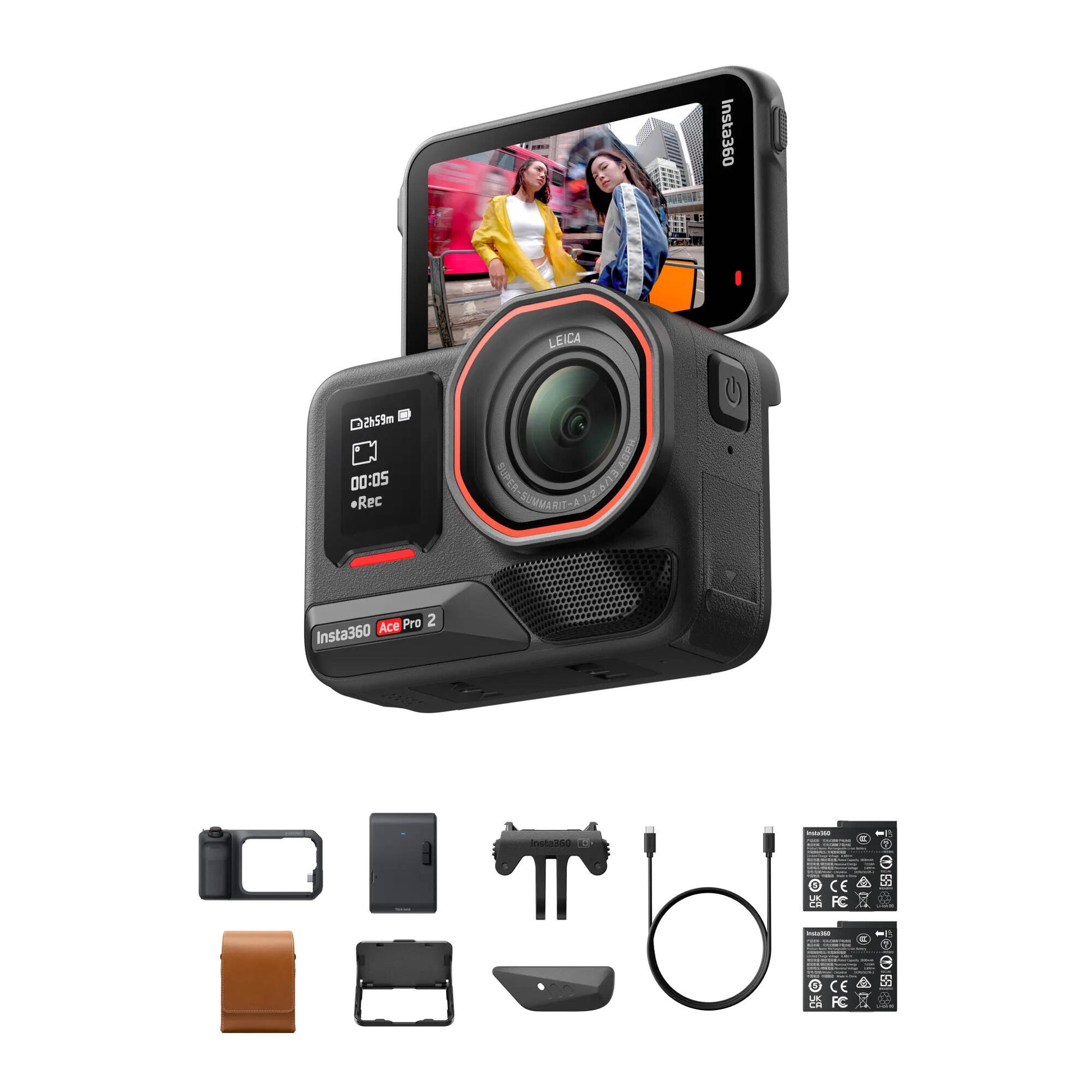 Insta360 Ace Pro 2 Bundle with Leica lens, Xplorer Grip Pro, and instant photo printer
