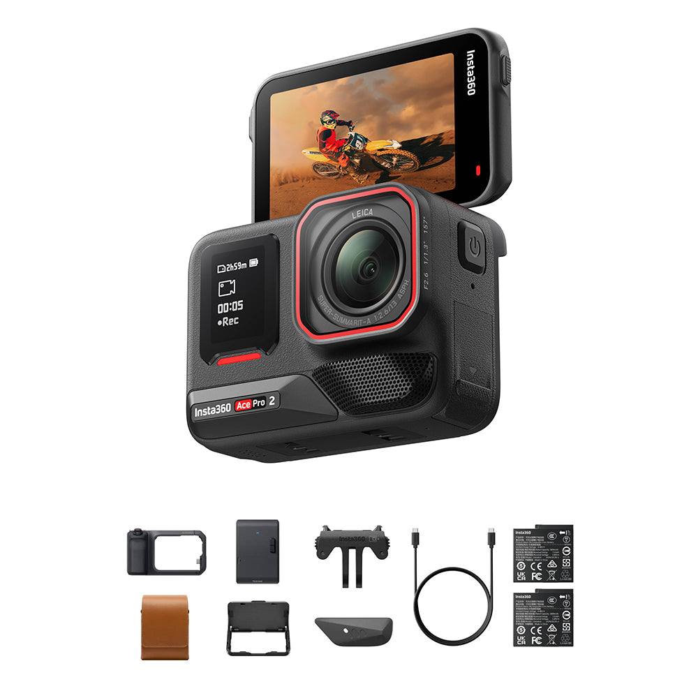 Insta360 Ace Pro 2 Bundle with Leica lens, Xplorer Grip Pro, and instant photo printer
