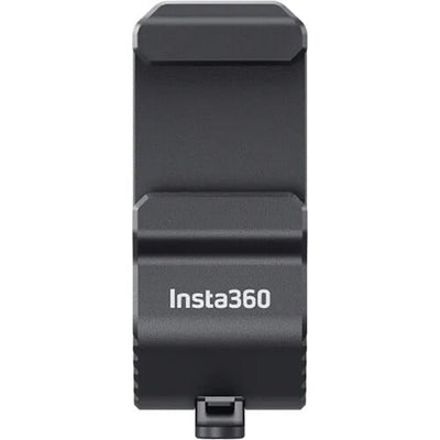 Insta360 Cold Shoe for Ace and Ace Pro cameras, made from lightweight and durable aluminum alloy weighing 12.9g, designed for secure mounting of microphones or lights via the Quick Release Mount with easy slide-on installation and strong locking button for stability