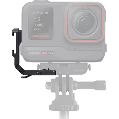Insta360 Cold Shoe for Ace and Ace Pro cameras, made from lightweight and durable aluminum alloy weighing 12.9g, designed for secure mounting of microphones or lights via the Quick Release Mount with easy slide-on installation and strong locking button for stability