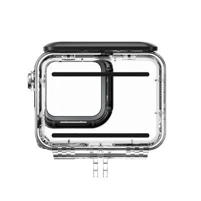 Insta360 Dive Case for Ace with waterproof housing rated to 60m (197ft), high-transparency glass lens for clear underwater imaging, locking-buckle design for secure closure, anti-fog inserts, and anti-slip rings, compatible with selfie sticks and tripods.