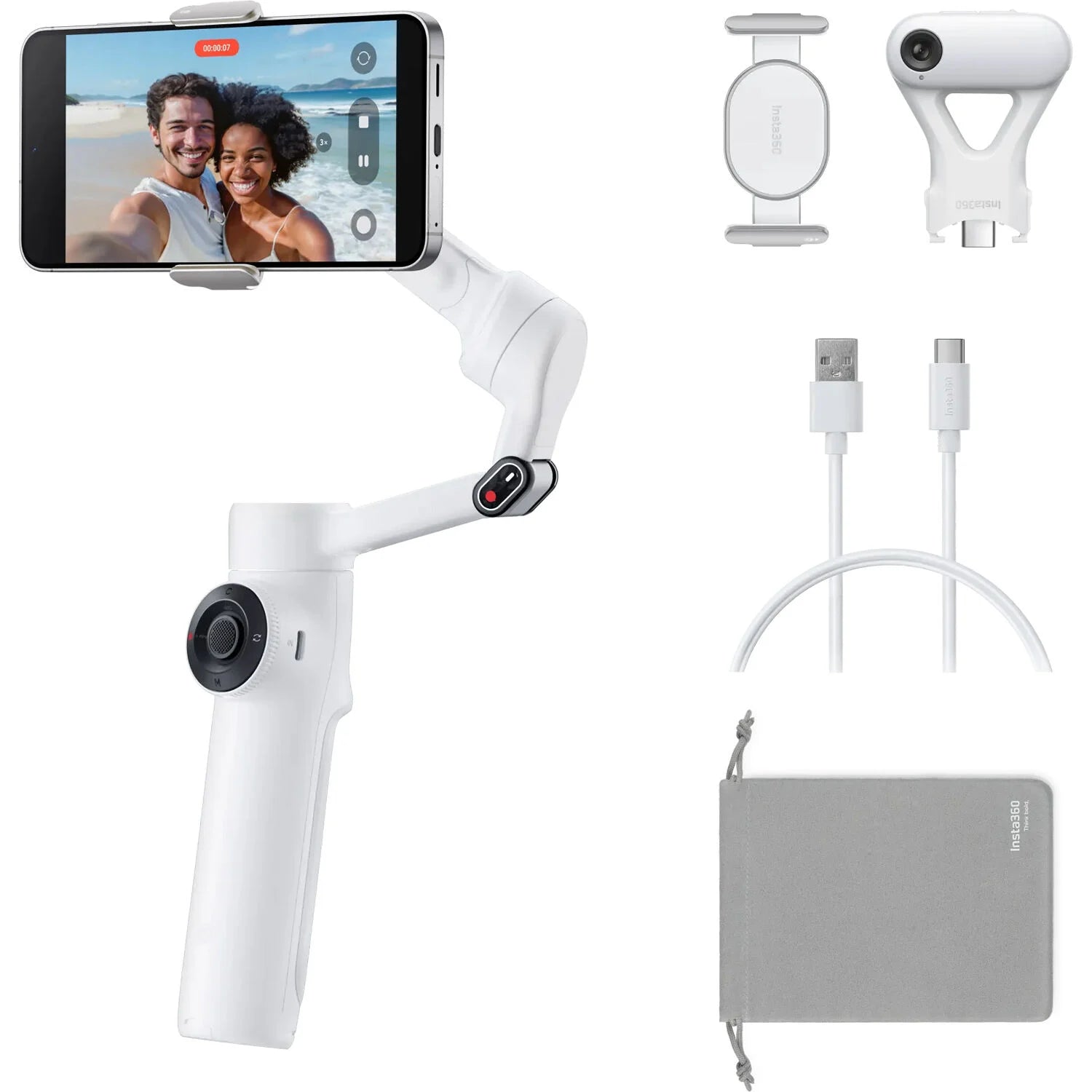 Insta360 Flow 2 AI Tracker Bundle (White) – Outdoorphoto