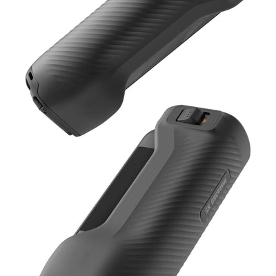 Insta360 X5 foldable utility handle with mini tripod and rubber grip
