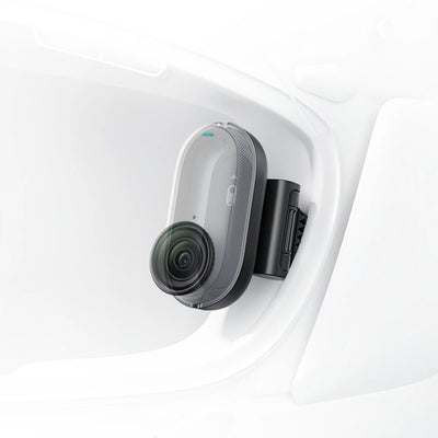 Insta360 GO 3S in-helmet POV mount installed inside helmet
