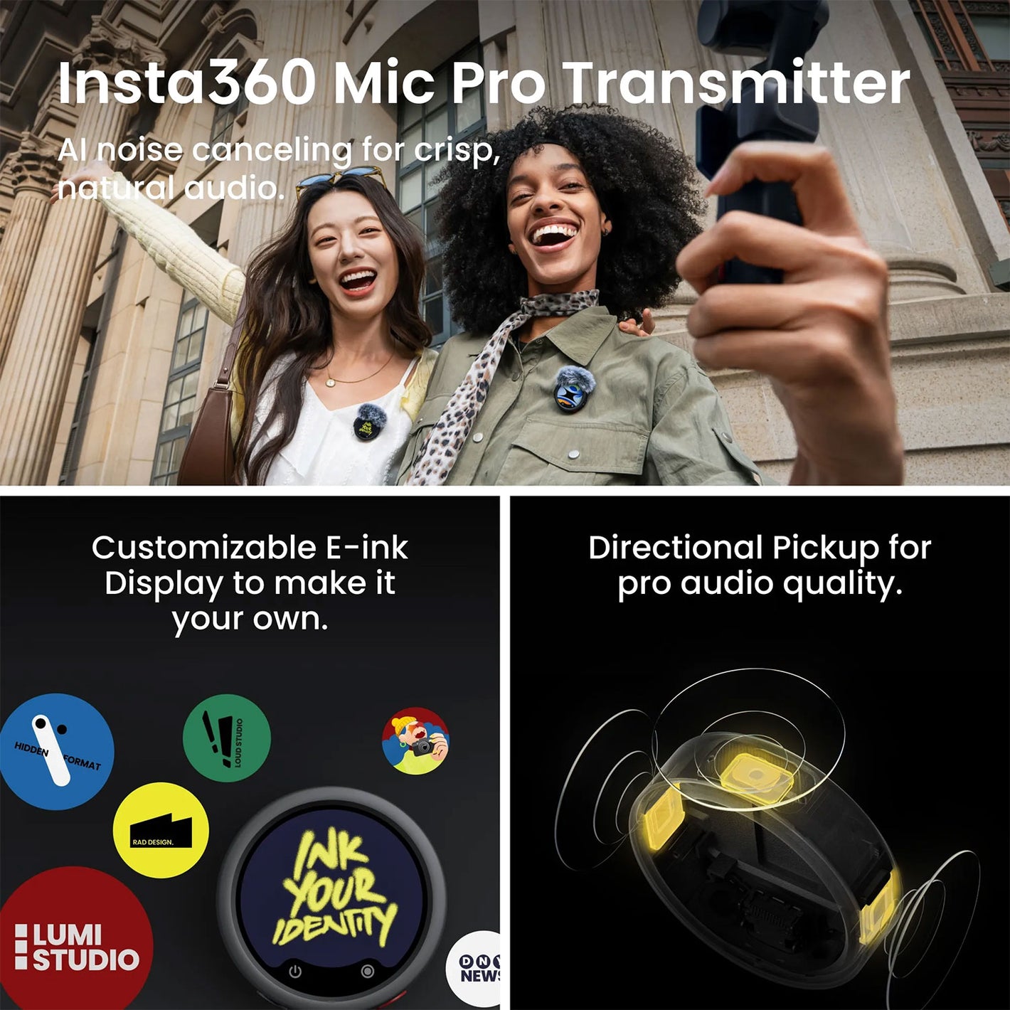 Insta360 Luna Ultra Creator Bundle 8K AI camera - featuring mic pro transmitter