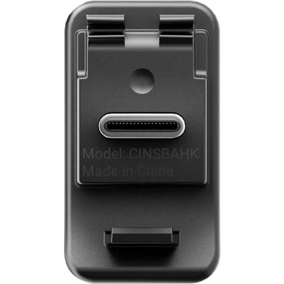 Insta360 Microphone Adapter with 3.5mm audio input and USB-C charging port, compatible with ACE and ACE PRO cameras for simultaneous charging and audio recording.