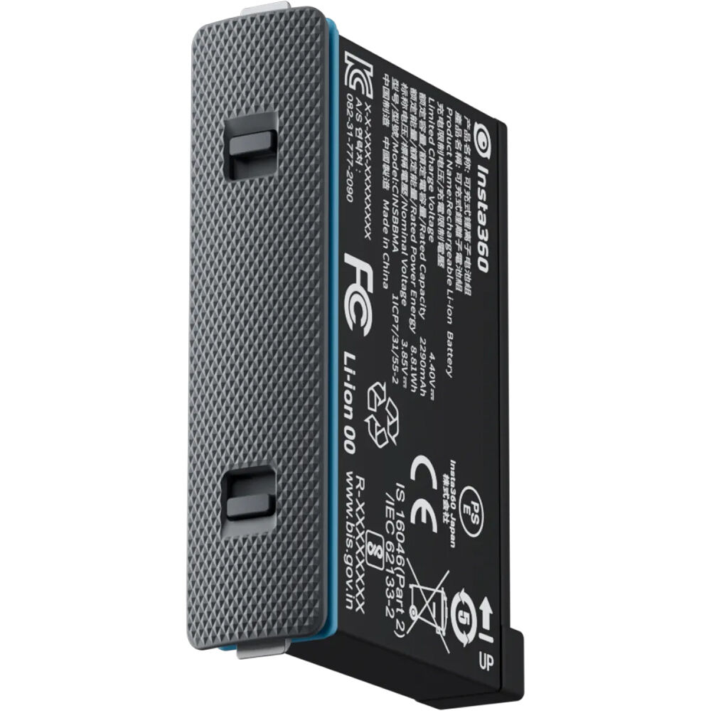 Replacement Lithium-Ion Battery 2010 mAh with fast charging. Compatible with the Insta360 X4 Air Camera
