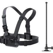 Insta360 Snow Accessory Bundle with chest strap and helmet rod
