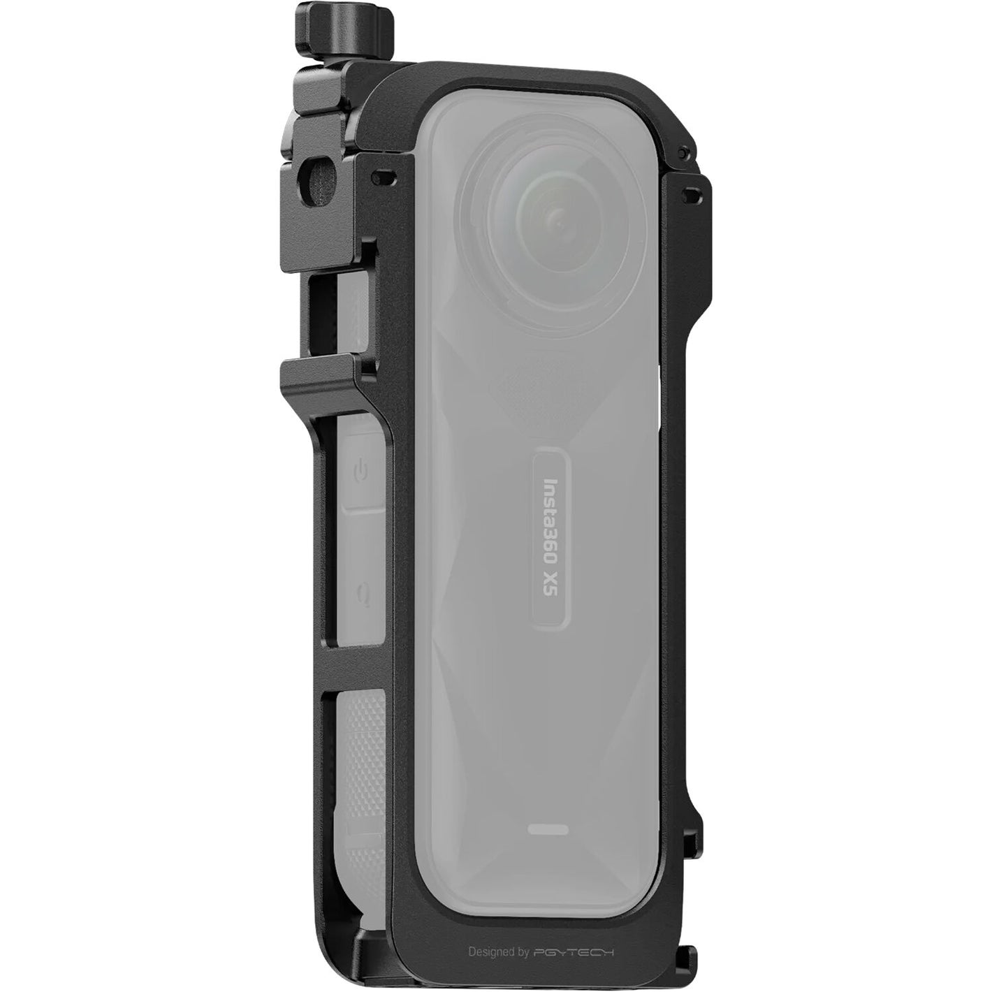 Insta360 X5 Utility Frame with cold shoe mounts and lens cap

