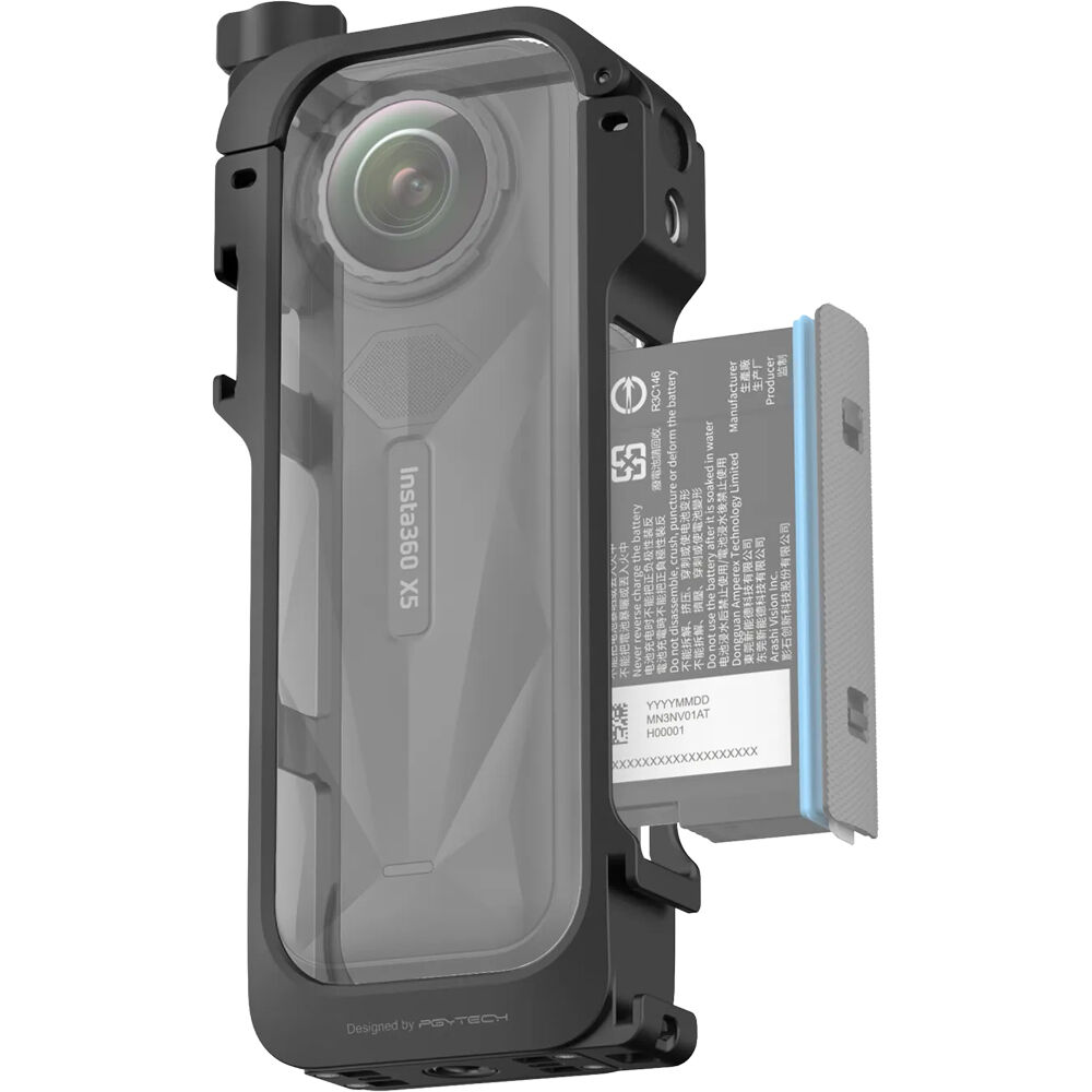 Insta360 X5 Utility Frame with cold shoe mounts and lens cap
