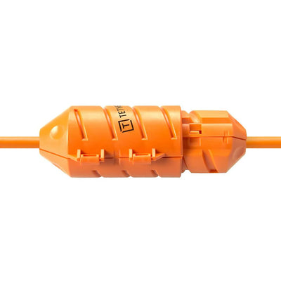 Tether Tools TetherGuard JerkStopper Extension Lock securing joined cables for stable tethered connections.