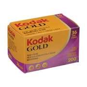 Kodak Gold 200 35mm colour negative film roll for vibrant, fine-grain photography in daylight or flash conditions.