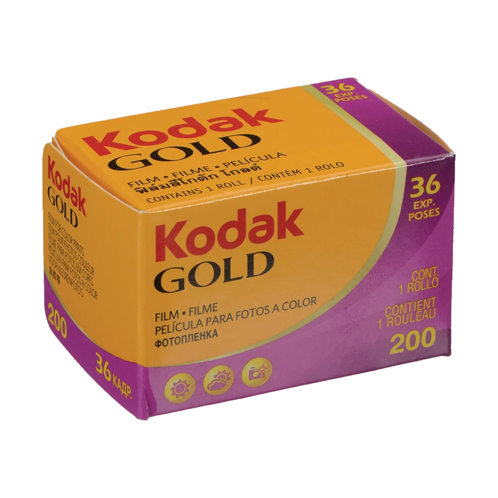 Kodak Gold 200 35mm colour negative film roll for vibrant, fine-grain photography in daylight or flash conditions.