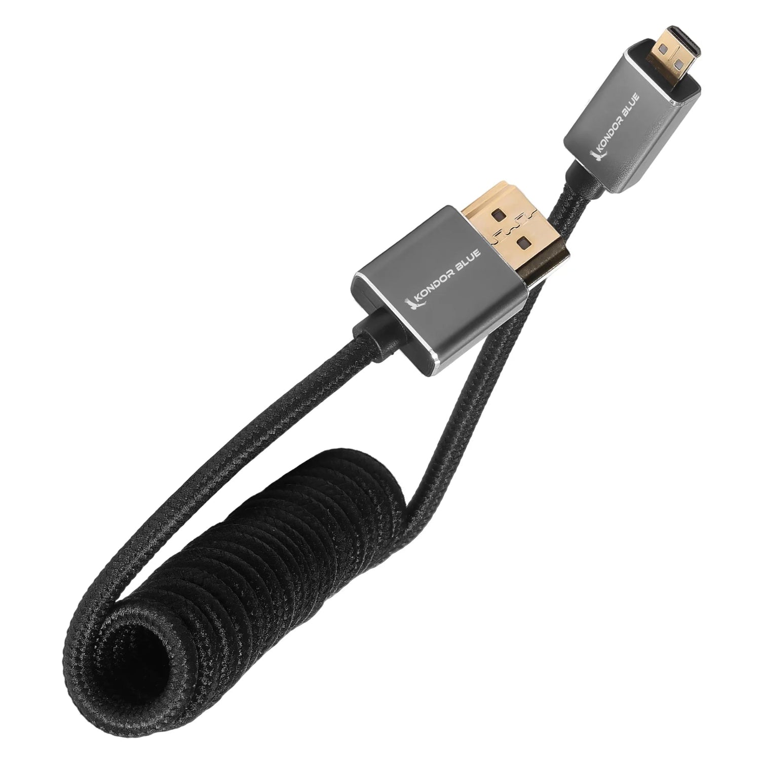 Kondor Blue Coiled Micro HDMI to HDMI Cable (Black)