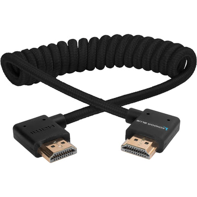 Stay organised with the Coiled HDMI Type A Right Angle Cable. Compatible with 4K60 and 18Gb/s speed for premium video and audio signals. 