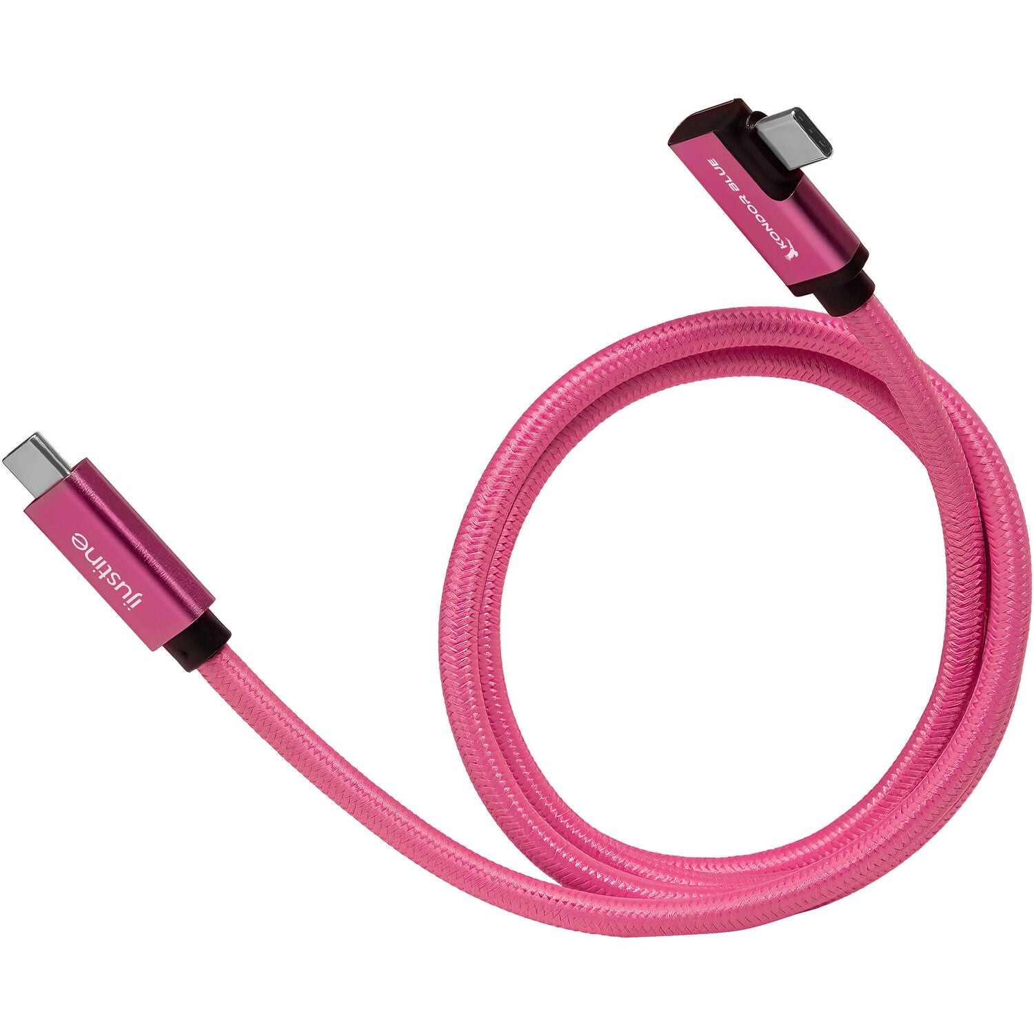 Pink 90 cm USB-C 3.2 Gen 2 right-angle cable for fast charging