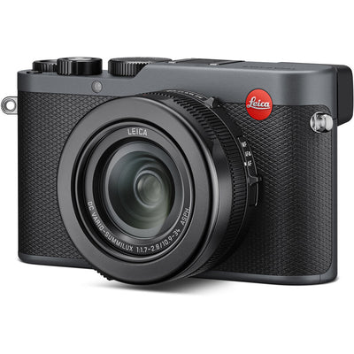 Leica D-Lux 8 Metal Grey compact camera front angled view