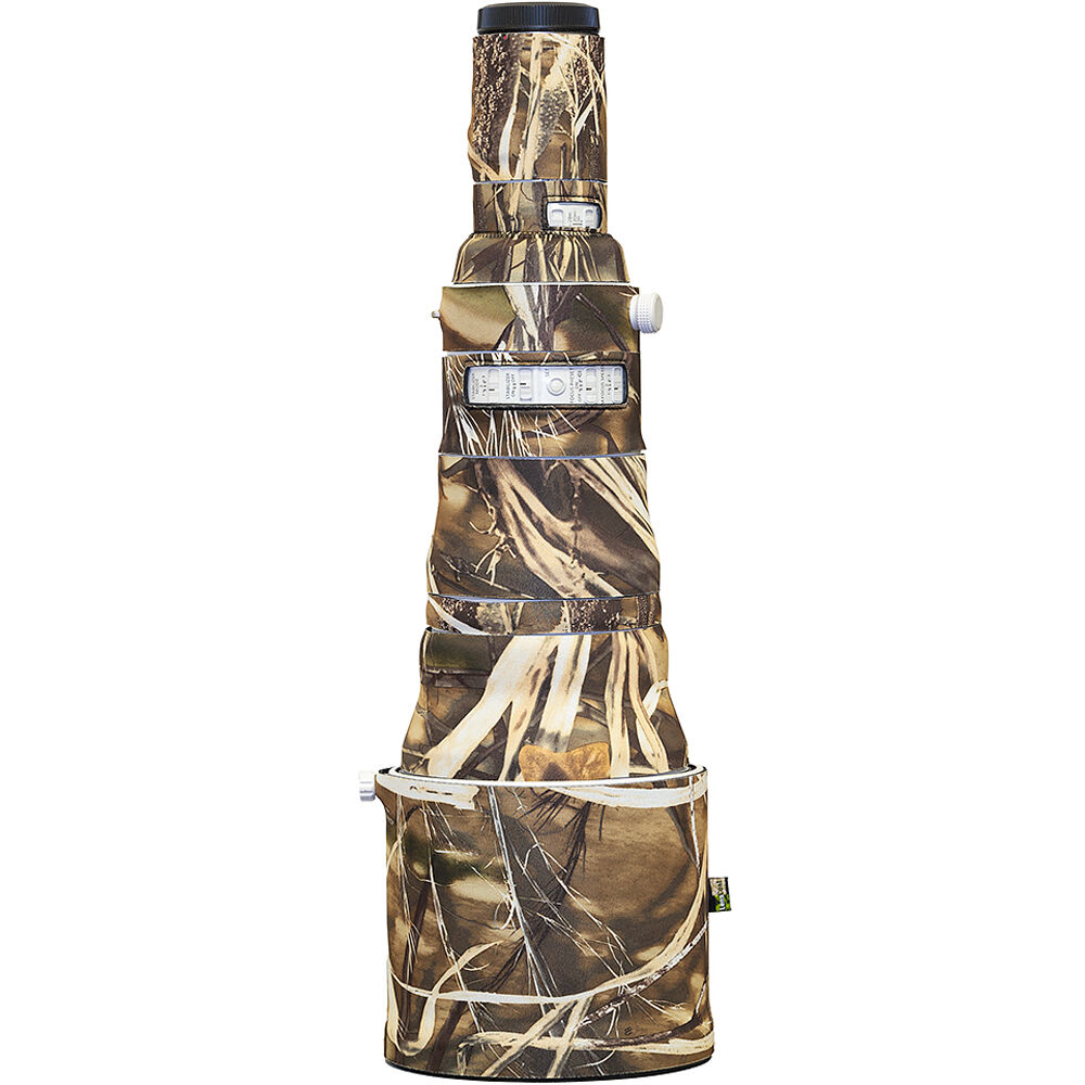 Realtree Max 4 neoprene LensCoat cover for Canon RF 800mm f/5.6 IS lens
