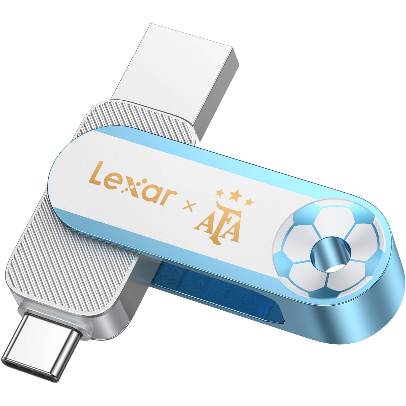 Lexar JumpDrive Dual Drive D500 AFA Edition 128GB USB Flash Drive - front view 