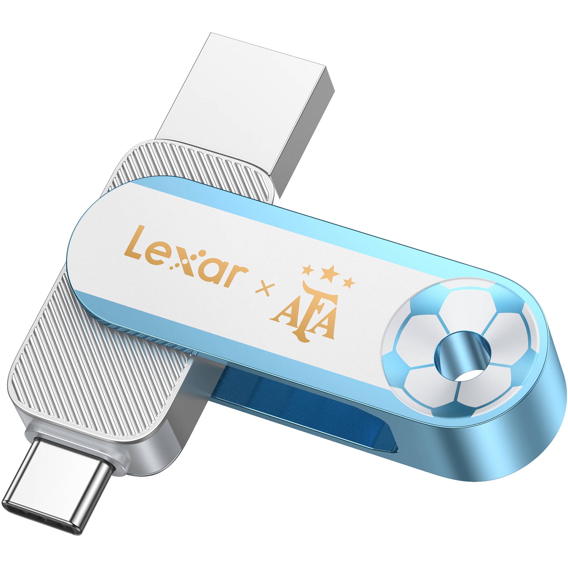 Lexar JumpDrive Dual Drive D500 AFA Edition 128GB USB Flash Drive - front view 