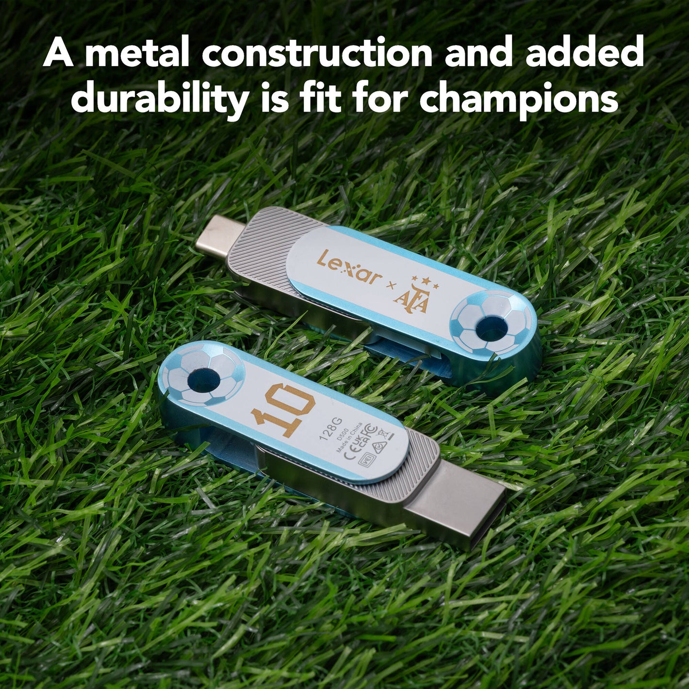 Lexar JumpDrive Dual Drive D500 AFA Edition 128GB USB Flash Drive - showing durability features