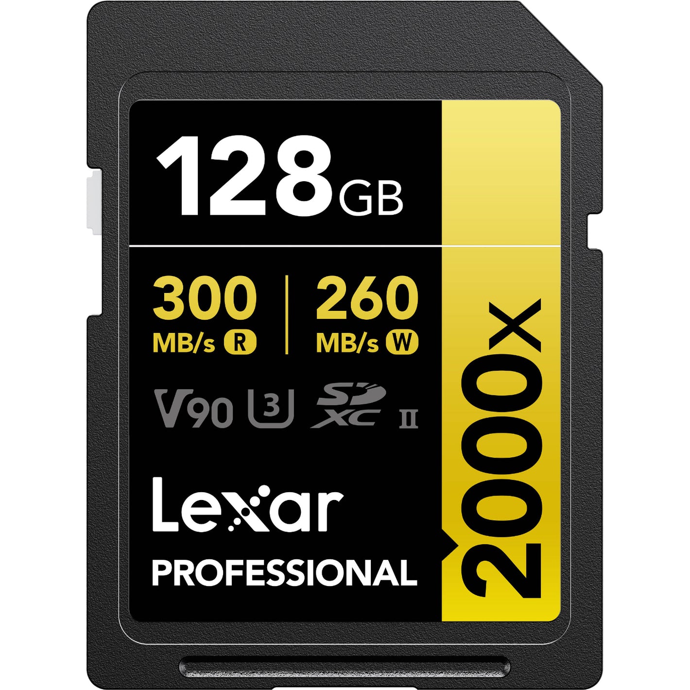 Capture high-quality images and record Full HD, 3D, and even 4K video with the 128GB Professional 2000x UHS-II SDXC Memory Card from Lexar. 