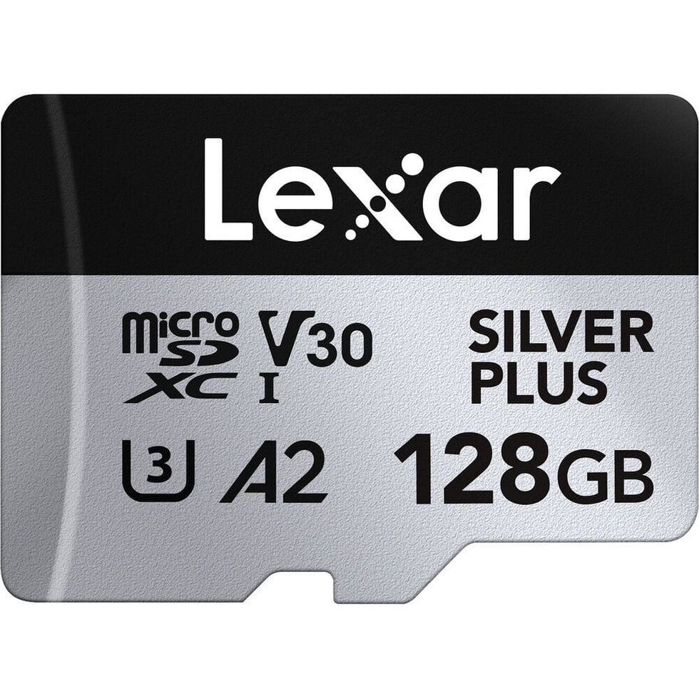 Lexar 128GB Professional Silver Plus microSDXC UHS-I Memory Card + SD