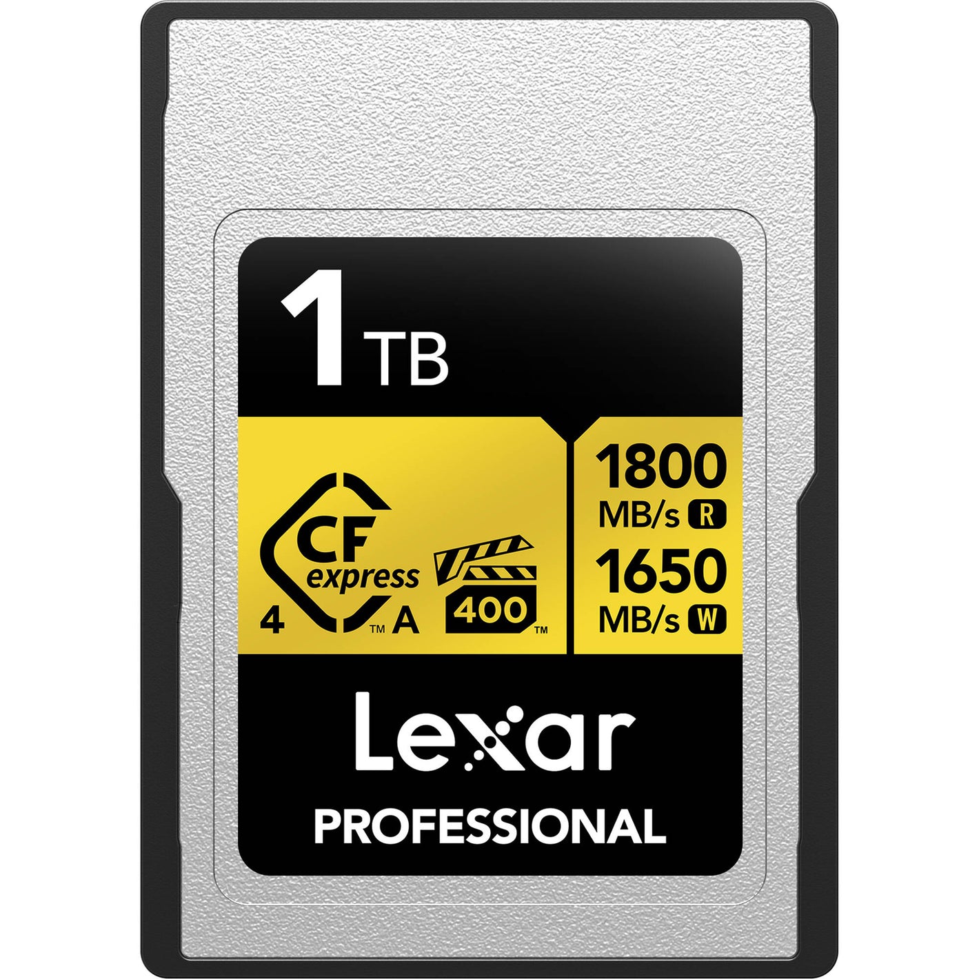 High-speed Lexar 640GB CFexpress Type A card for professional cameras and fast 8K video capture.
