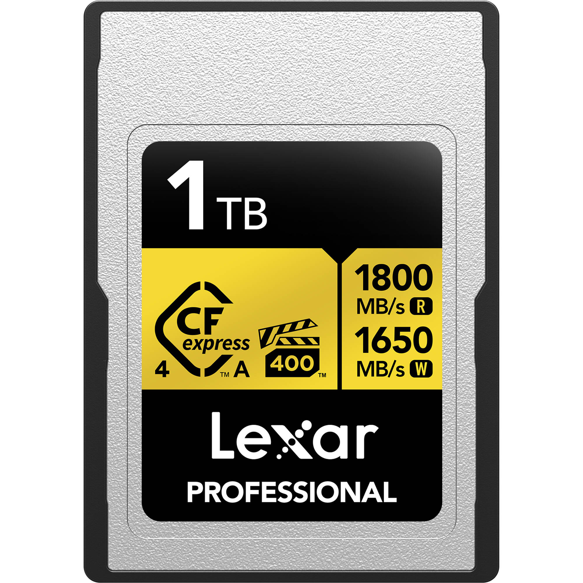 High-speed Lexar 640GB CFexpress Type A card for professional cameras and fast 8K video capture.