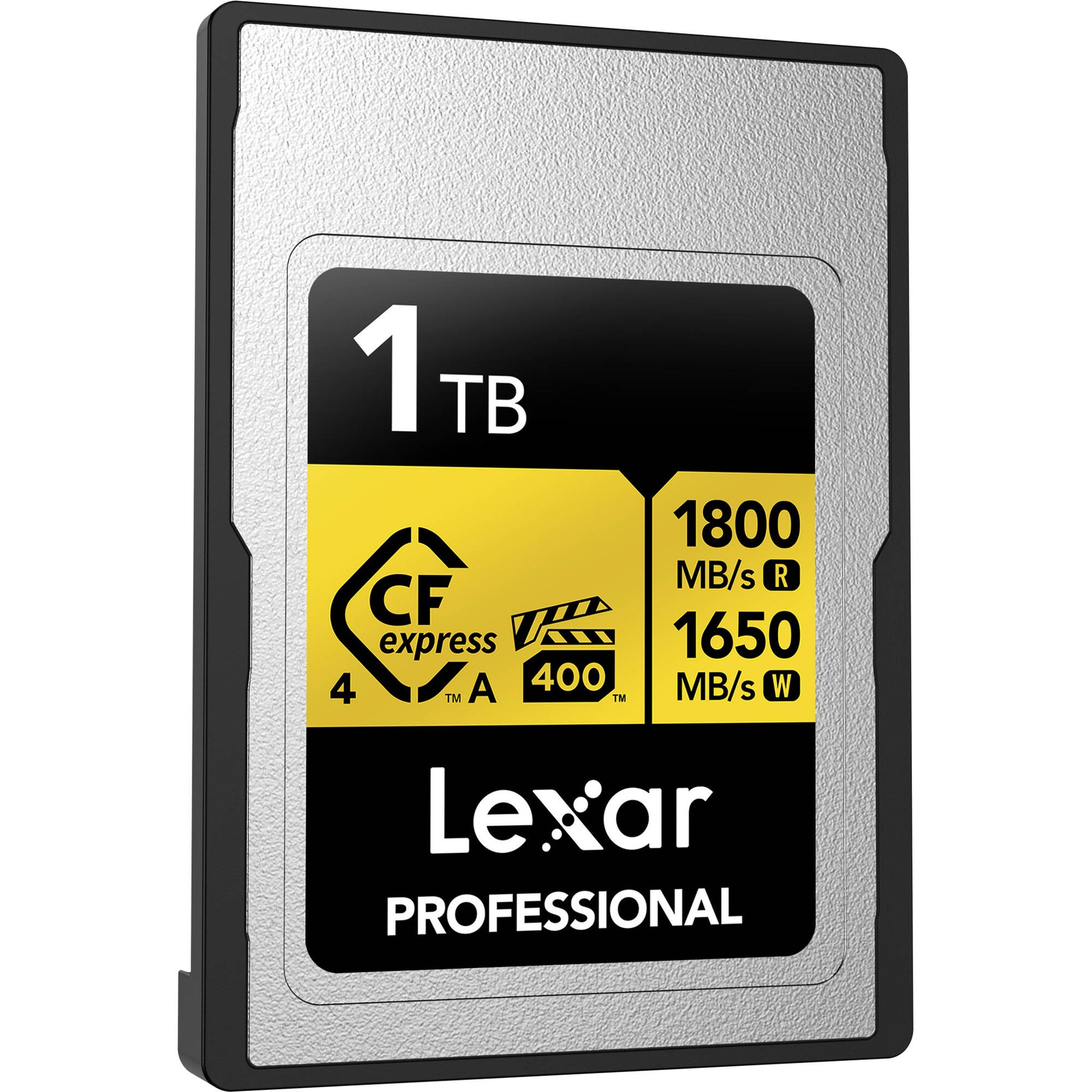 High-speed Lexar 640GB CFexpress Type A card for professional cameras and fast 8K video capture.