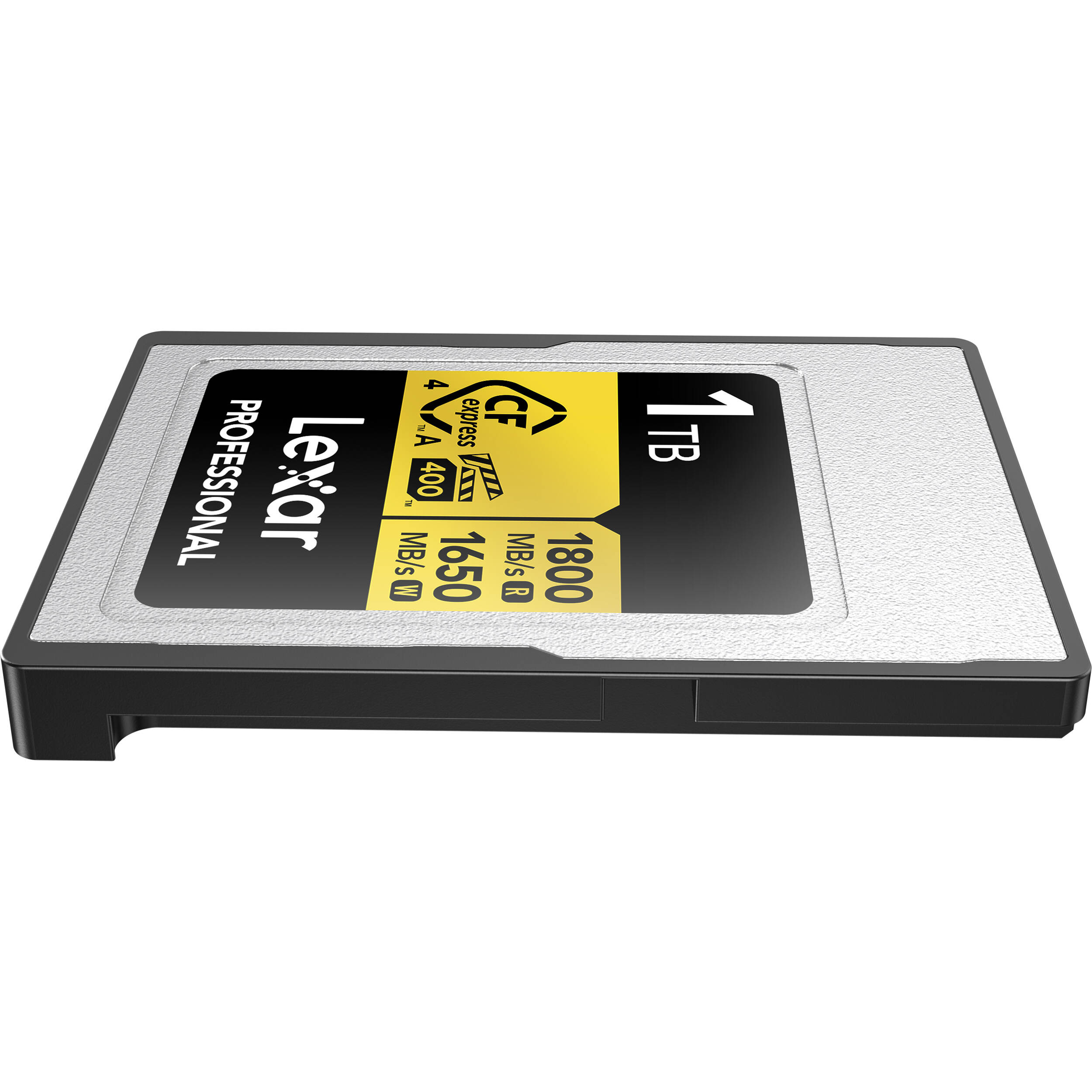 High-speed Lexar 640GB CFexpress Type A card for professional cameras and fast 8K video capture.