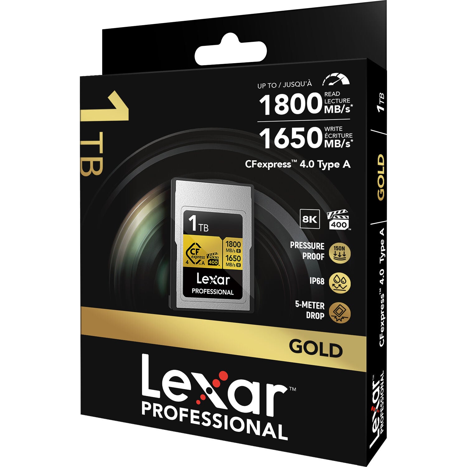 High-speed Lexar 640GB CFexpress Type A card for professional cameras and fast 8K video capture.