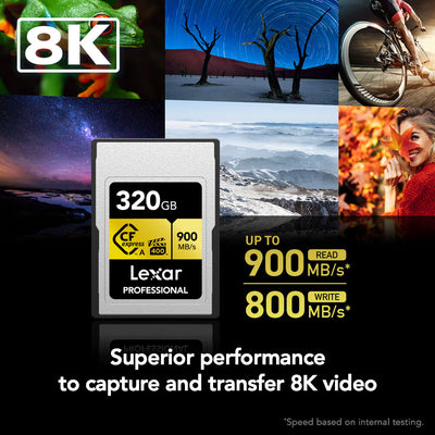Durable Lexar CFexpress Type A memory card for cinema-quality video capture
