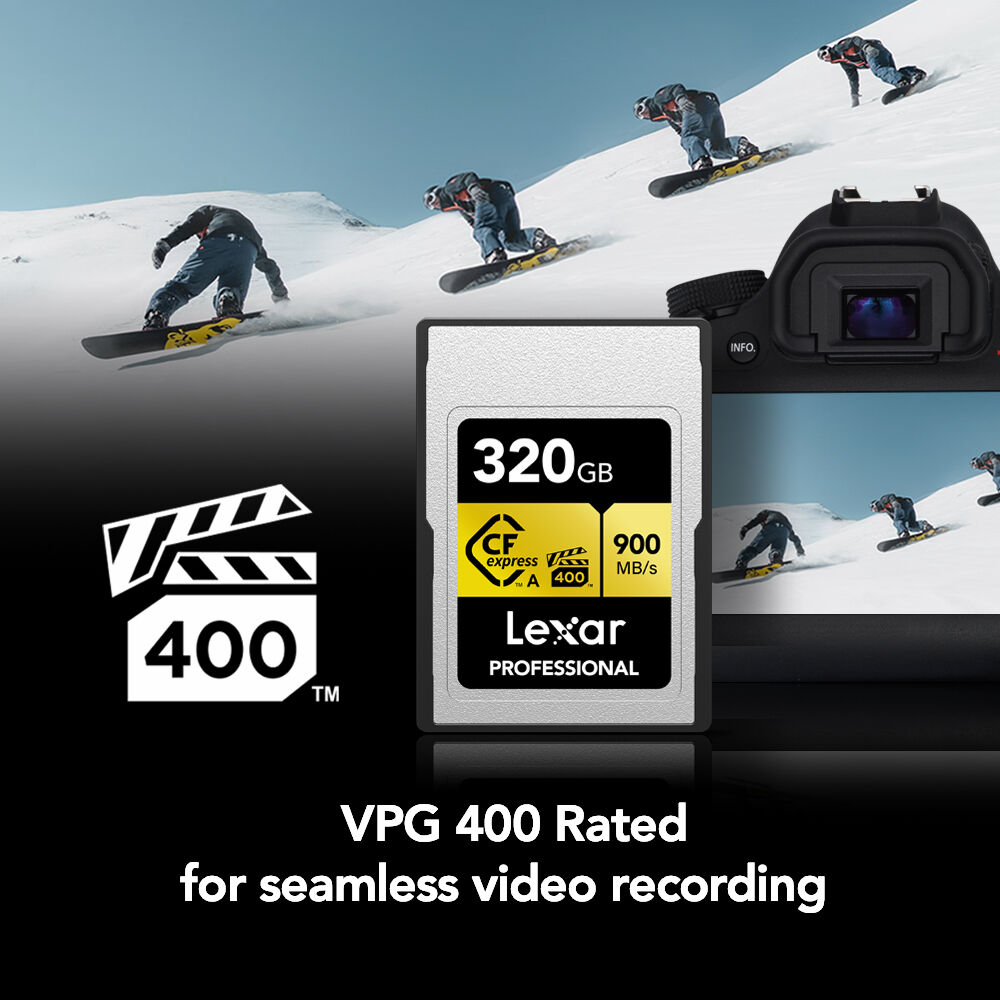Durable Lexar CFexpress Type A memory card for cinema-quality video capture