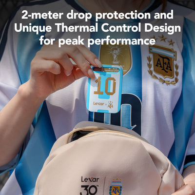 Lexar Air Elite Legends 512GB Portable SSD Argentina Edition - showing protection features