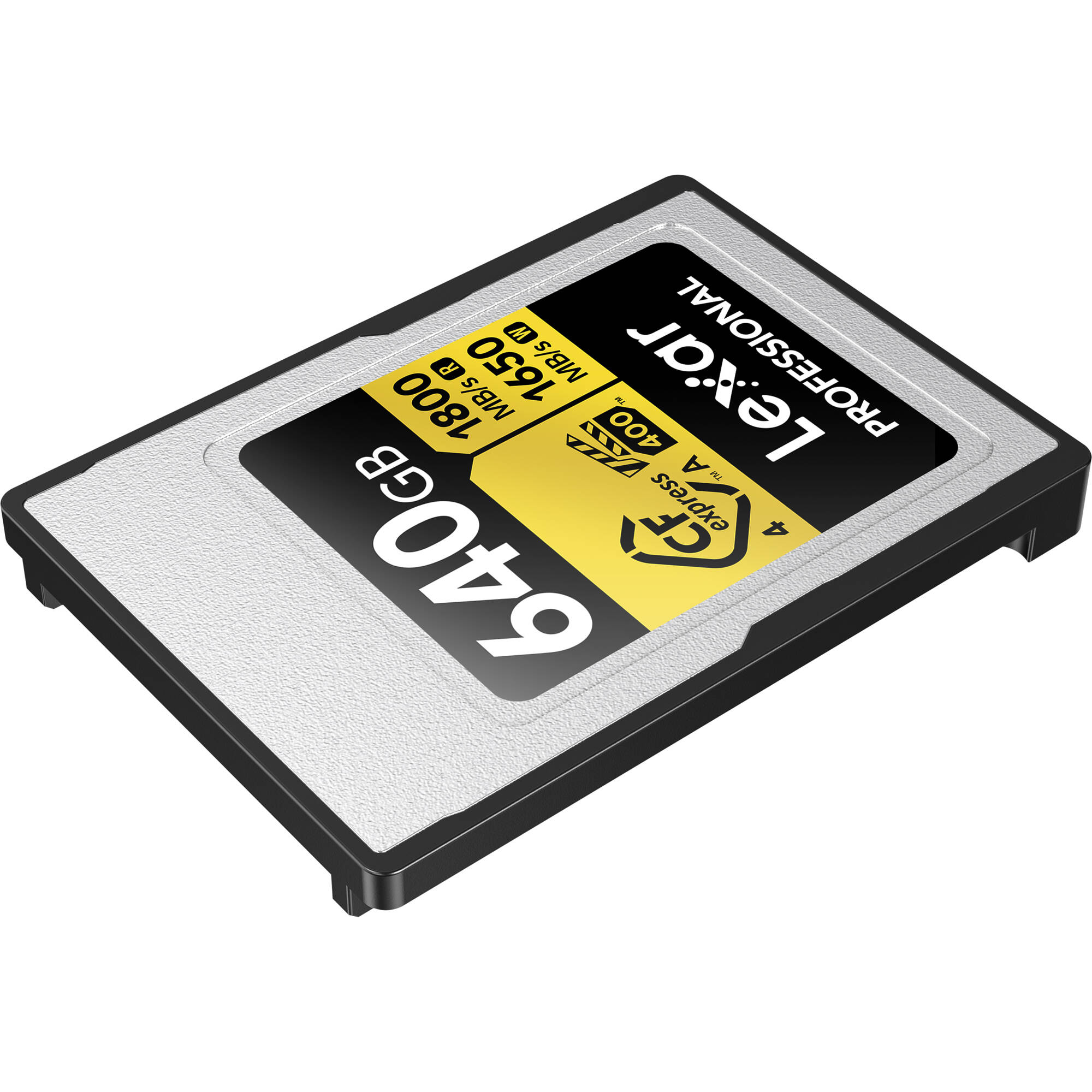 High-speed Lexar 640GB CFexpress Type A card for professional cameras and fast 8K video capture.