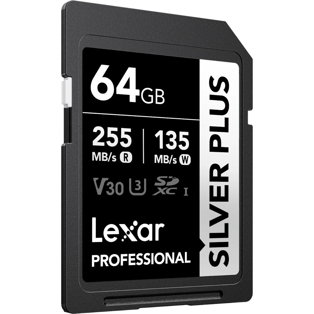 Durable Lexar SILVER PLUS SD Card designed for 4K video recording
