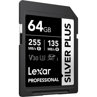 Durable Lexar SILVER PLUS SD Card designed for 4K video recording
