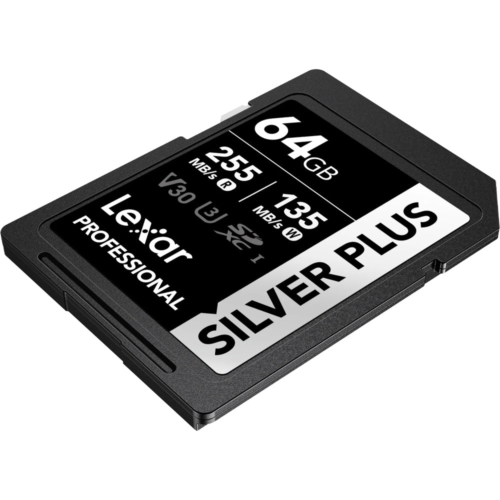 Durable Lexar SILVER PLUS SD Card designed for 4K video recording
