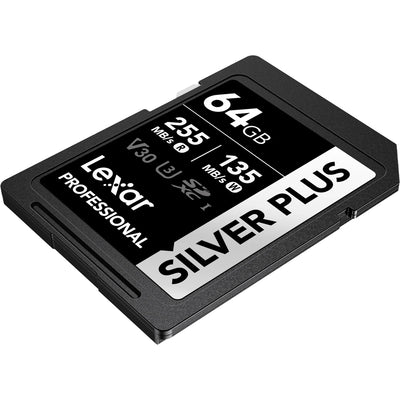 Durable Lexar SILVER PLUS SD Card designed for 4K video recording
