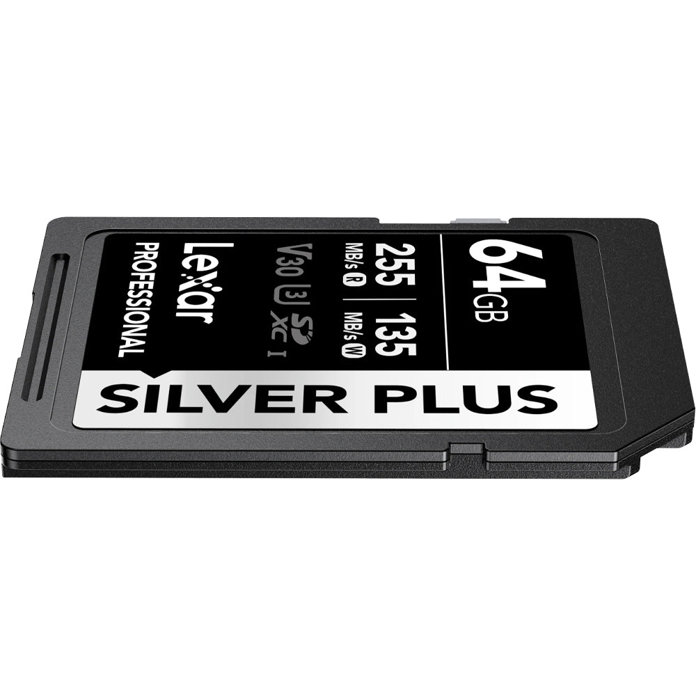 Durable Lexar SILVER PLUS SD Card designed for 4K video recording
