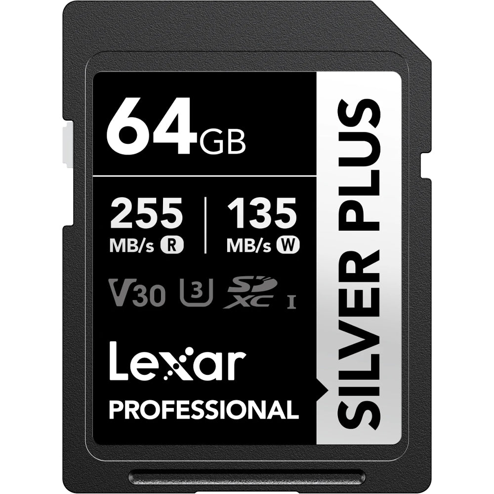 Durable Lexar SILVER PLUS SD Card designed for 4K video recording
